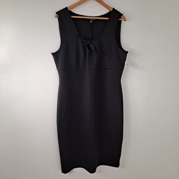 Black Dress Women's Knotted Front Bold Elements Cut To Curve 2XL - Picture 2 of 9